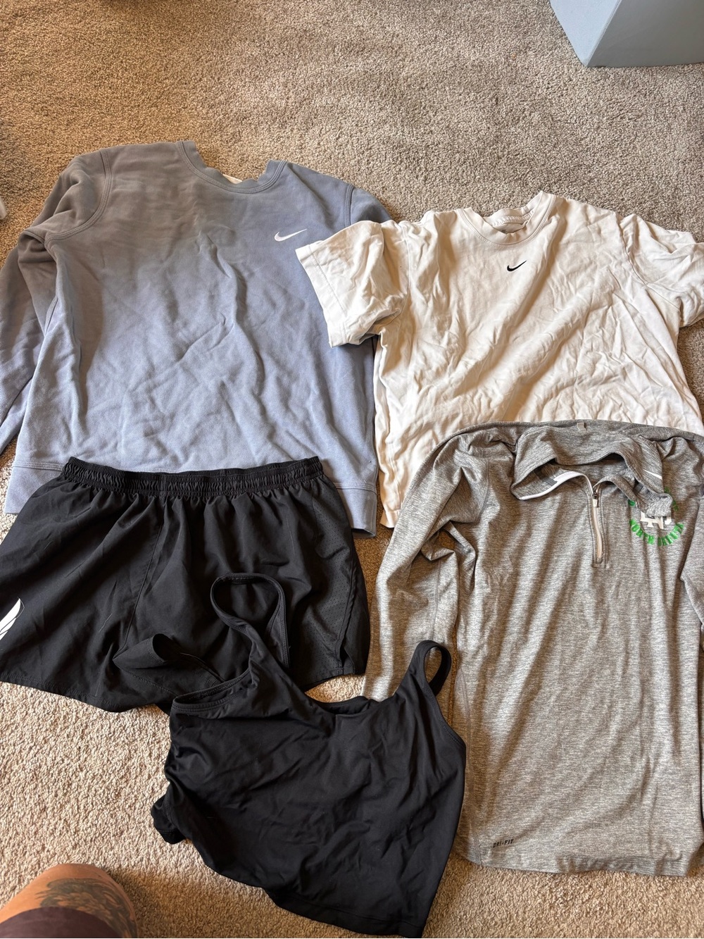 Nike Women's Mixed Tops & Tank Lot - Black, Light Blue, White, Gray
